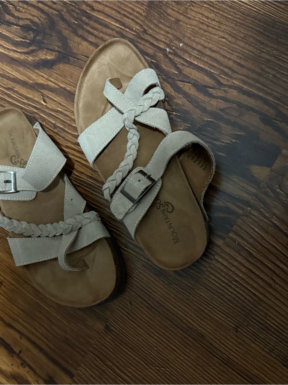Montana Sole Women's Braided Taupe Slide Sandals